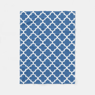 Cobalt Bright Blue marokkanische Tile Trellis Fleecedecke