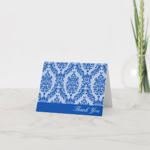 Cobalt Damask Vielen Dank Dankeskarte