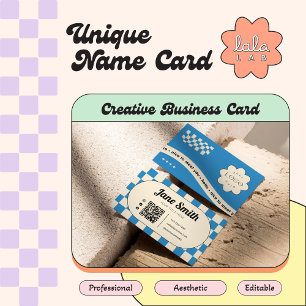 Cobalt Groovy Editable Business Card für Studio Visitenkarte