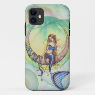 Cobalt Moon Watercolor Meerjungfrau Art Illustrati Case-Mate iPhone Hülle