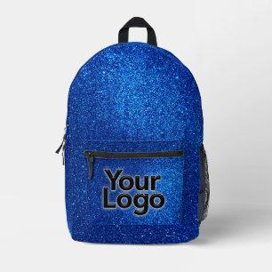 Cobalt Navy Funkelnd Glitzer Berufliches Logo Bedruckter Rucksack