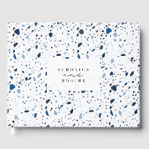 Cobalt Stone Blue Terrazzo Muster Hochzeit