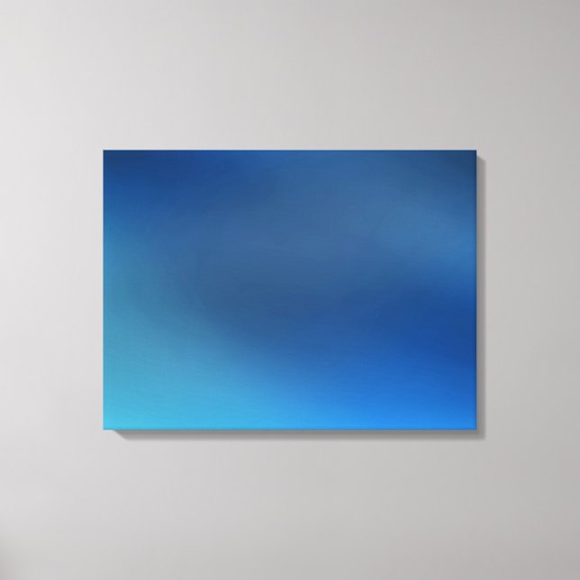 Cobalt Turquoise Blue & Grau Abstrakte Canvas Prin Leinwanddruck (Vorderseite)
