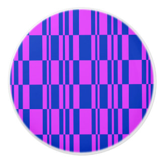 Cobalt und Magenta Abstrakt Stripes Dresser Schubl Keramikknauf