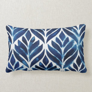 Cobalt Watercolor Tiles IV Lendenkissen