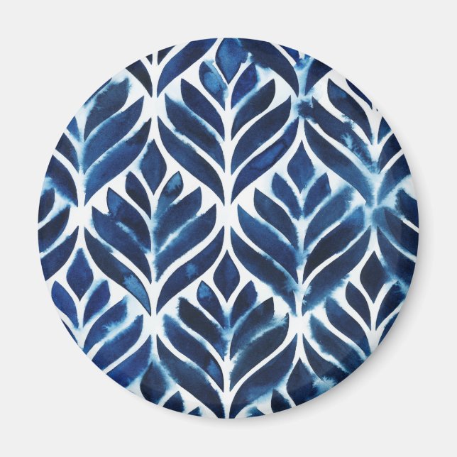 Cobalt Watercolor Tiles IV Magnet (Vorne)