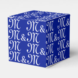 Cobaltblau für Paare-Initials Geschenkschachtel