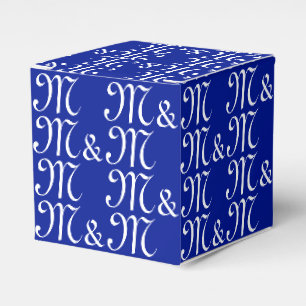 Cobaltblau für Paare-Initials Geschenkschachtel