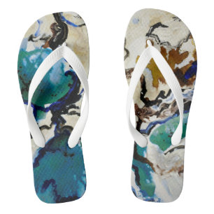 CobaltMoonDesign Blue Lagoon Adult, Flip Flops