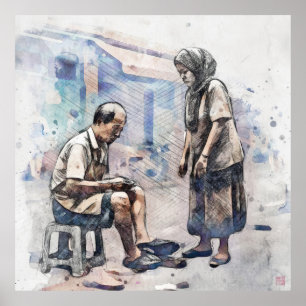 Cobbler de Singapour - Grande Impression Archivée