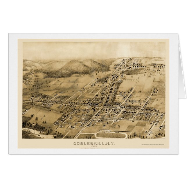 Cobbleskill, NY Panorama-Map - 1883 (Vorderseite (Horizontal))