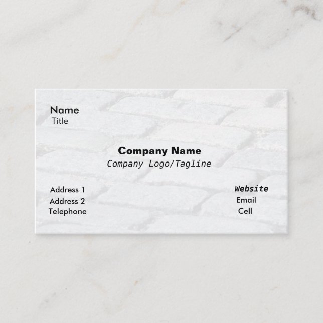 Cobblestone Abstrakt Business Card Visitenkarte (Vorderseite)