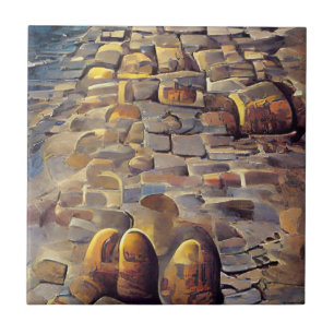 Cobblestones goldenes Licht auf Steine Grafik Kuns Fliese