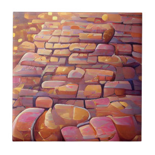 Cobblestones Rose Goldgrafik Fliese