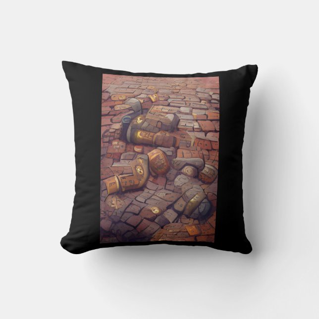 Cobblestones Steampunk-Grafik Kissen (Vorderseite)