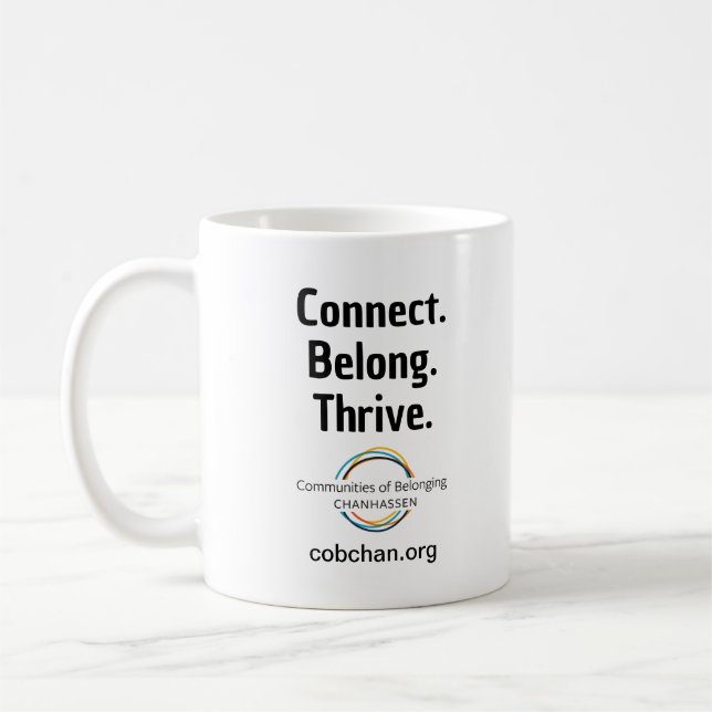 CoBC-Tasse - Connect Belong Thrive Kaffeetasse (Links)