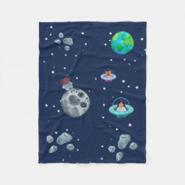 Cobertor De Velo Space themed blanket. Fleecedecke
