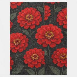 cobertor  Flores de Zínnia em artes Fleecedecke