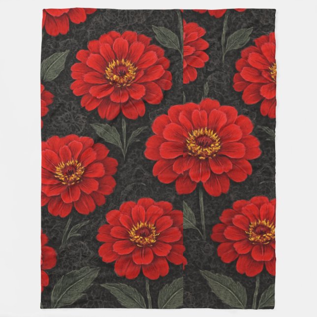 cobertor  Flores de Zínnia em artes Fleecedecke (Vorderseite)