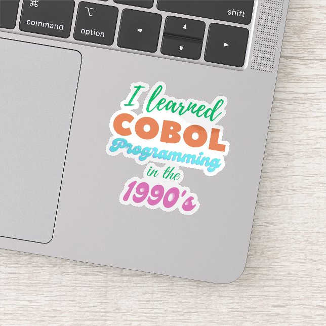 Cobol-Programmiersprache in den 90er Jahren erlern Aufkleber (Detail)
