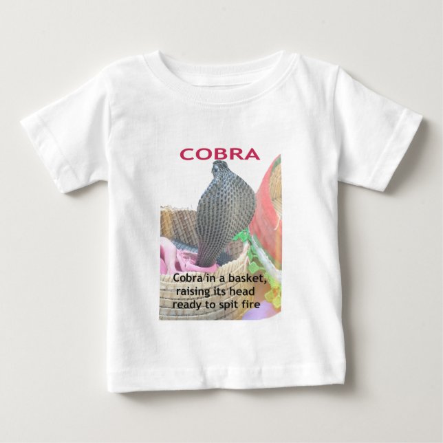 Cobra in Basket Art Print Baby T-shirt (Vorderseite)