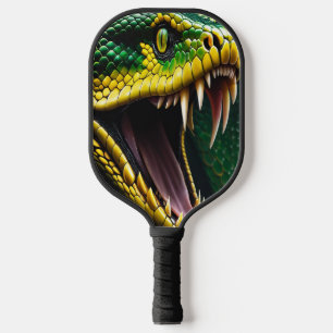 Cobra-Schlange mit lebhaften grünen und gelben Waa Pickleball Schläger