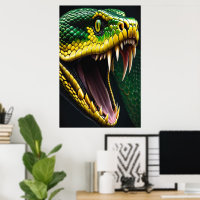 Cobra-Schlange mit lebhaften grünen und gelben Waa