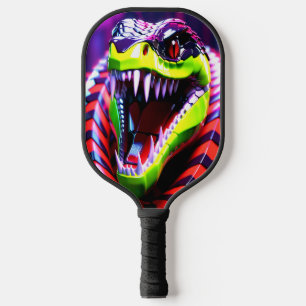 Cobra-Schlange mit limitierten grünen Lippen und r Pickleball Schläger