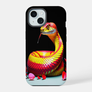 Cobra serpent avec des écailles rouges et jaunes v