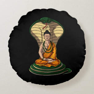 Cobra Snake Buddha Zen Yoga Meditation Rundes Kissen