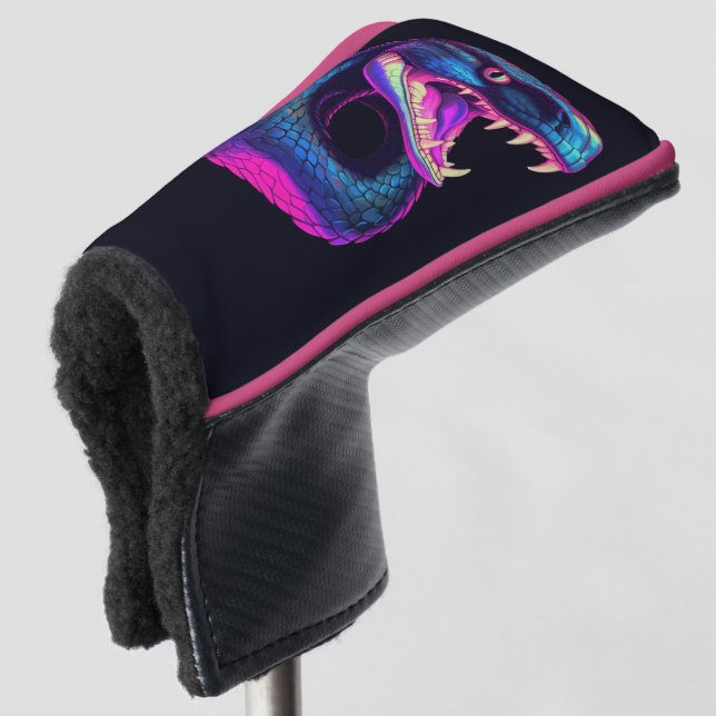Cobra Snake in Vaporwave-Ästhetik Golf Headcover (3/4 Vorderseite)