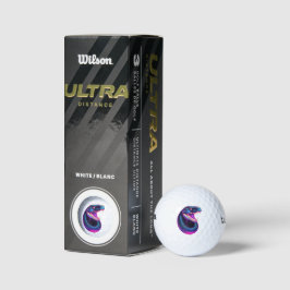 Cobra Snake in Vaporwave-Ästhetik Golfball