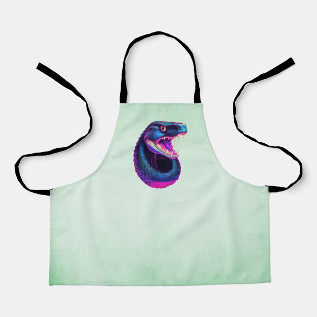 Cobra Snake in Vaporwave-Ästhetik Schürze (Vorderseite)