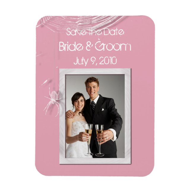 Cobwebs and White Spiders Save the Date Magnet (Vertikal)