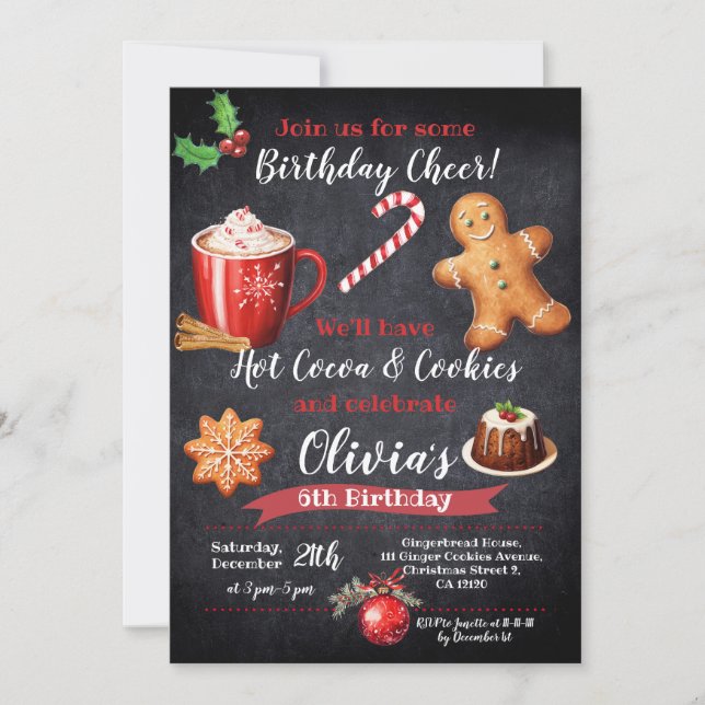 Coca chaud et biscuits INVITATION Anniversaire (Devant)