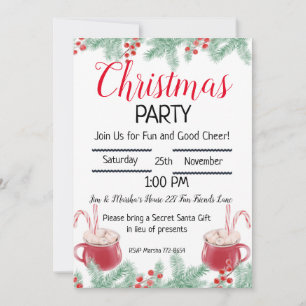Coca chaud modifiable, invitation de Noël