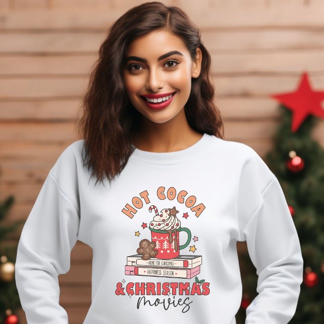 Coca chaud rétro et films de Noël Sweatshirt (Créateur téléchargé)