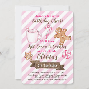 Coca chaud rose et biscuits INVITATION Anniversair