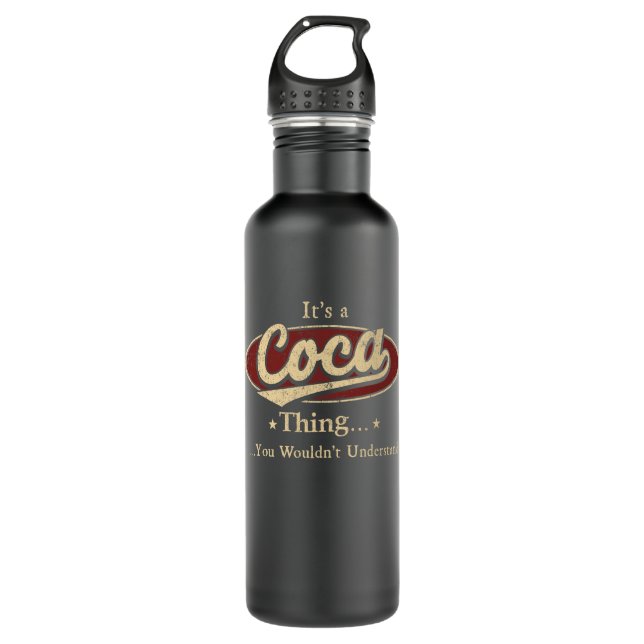 Coca Sache Name Wasser Flasche Edelstahlflasche (Vorderseite)