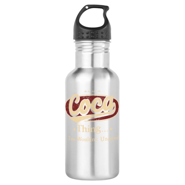 Coca Sache Name Wasser Flasche Edelstahlflasche (Vorderseite)