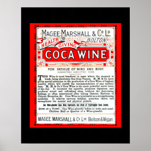 Coca-Wein-Alter Heilmittel-Nachbildung einer Anzei Poster