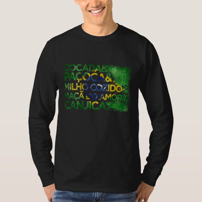 Cocada Paçoca Milho Cozido Maçã do Amor & Canjica  T-Shirt (Vorderseite)