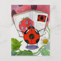 Coccinelle adore lire Carte postale