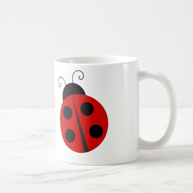 Coccinelle de bande dessinée - tasse de café blanc (Droite)