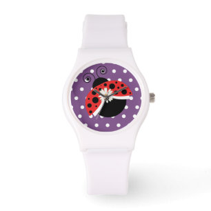 Coccinelle de montre-bracelet de marguerite de