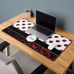 Coccinelle rouge foncé faux paillettes scintillant