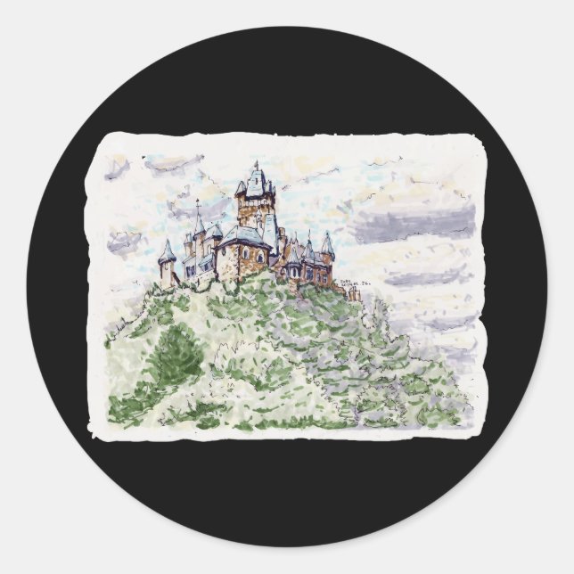 Cochem Castle in Deutschland Runder Aufkleber (Vorderseite)