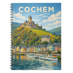Cochem Deutschland Vintage Reise Kunst Notizblock