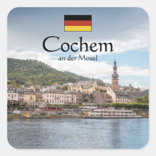 Cochem Germany Souvenir Quadratischer Aufkleber