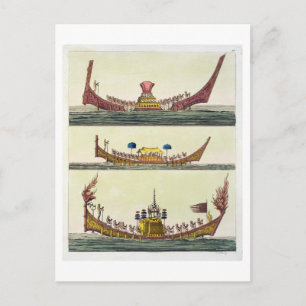 Cochin chinesische Schiffe, Abbildung von "Le Cost Postkarte